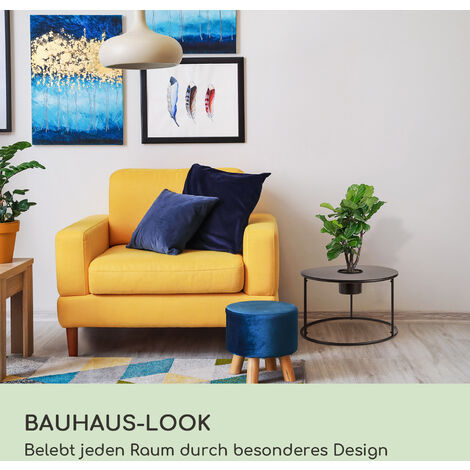 Blumfeldt Blumfeldt Beistelltisch Schwarz mit Blumentopf, Kleiner Metall-Beistelltisch Rund, Mini Beistelltisch fürs Wohnzimmer, Moderner Sofatisch, Beistelltisch Klein, Couch-Tisch mit Abnehmbarem Pf