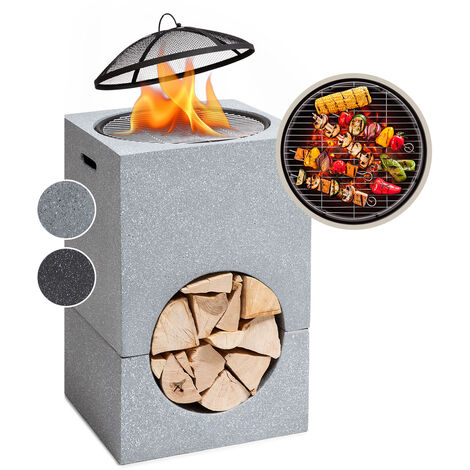 Feuerstelle Aus Stahl, 50x50x40 Cm – Rostiger Look, Witterungsbeständig, Für Garten & Terrasse