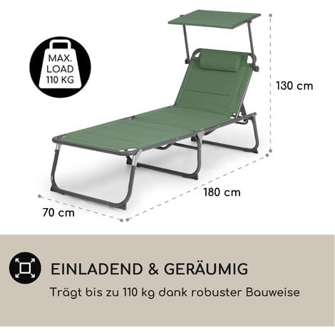 Blumfeldt Blumfeldt Liegestuhl, Polyester Sonnenliege, Relaxliege für