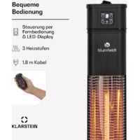 Alpina Infrarotheizung Standgerät 2000W - Terrassenheizer Mit 3 Heizstufen - IP24 Spritzwasserschutz