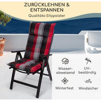 Blum Sylt Polsterauflage Sesselauflage Hochlehner Kopfkissen Polyester 50x120x9cm - Rot / Schwarz