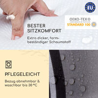 Blum Sylt Polsterauflage Sesselauflage Hochlehner Kopfkissen Polyester 50x120x9cm - Rot / Schwarz