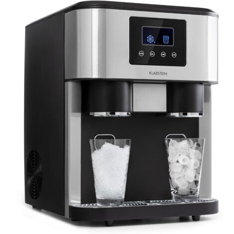 Klarstein 1.8L Small Ice Maker Machine, Counter Top Ice Machine For Home and Kitchen, Fast Operation, 15 kg of Crushed and Bullet Ice, Touch Controls, Easy To Clean Countertop Ice Cube Maker Machine