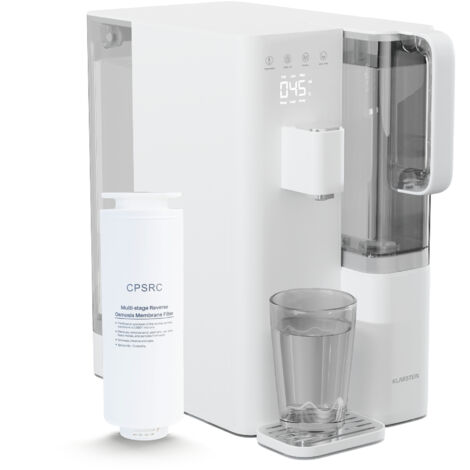 Klarstein VitalPour Reverse Osmosis Water Filter - 5-Stage Filtration, Instant Hot Water Dispenser, 5L Tank & 1.5L Jug, Touch Panel, Child Lock, Easy Install, No Water Connections Required