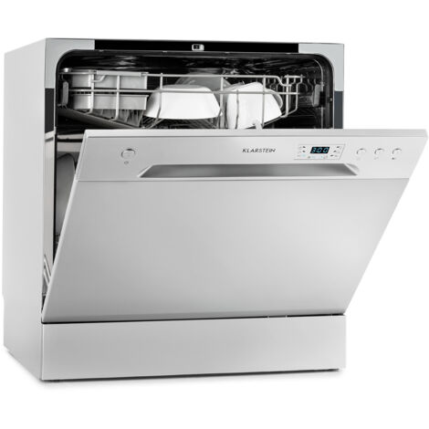 Klarstein Table Top Dishwasher, 8 Place Setting Mini Dishwasher, Quiet Operation Countertop Dishwasher w/ 6 Washing Programs, Compact Tabletop Dishwasher, Easy To Install Homes/Office Small Dishwasher