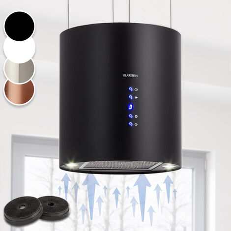 Klarstein Hanging Island Kitchen Cooker Hood, Island Cooker Hoods, Extractor Fan for Kitchens, Carbon Cooker Hood Filter, 5583m³/h Airflow Cooker Hoods, Chandelier Design Extractor Fan Kitchen Hood