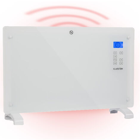 Klarstein Energy Efficient Electric Heaters for Home, 2000W Free Standing Low Energy Convector Heater w/ Floor Rollers, Slim Portable Indoor Silent Storage Heater Wall Mounted Panel Heater, Thermostat