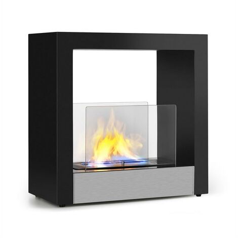 Phantasma Cube Ethanol Fireplace Smoke-Free Stainless Steel Burner 4h Stainless Steel - Black