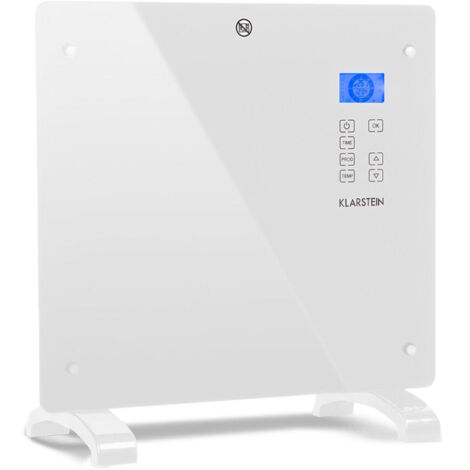 Klarstein Energy Efficient Electric Heaters for Home, 1000W Free Standing Low Energy Convector Heater w/ Floor Rollers, Slim Portable Indoor Silent Storage Heater Wall Mounted Panel Heater, Thermostat