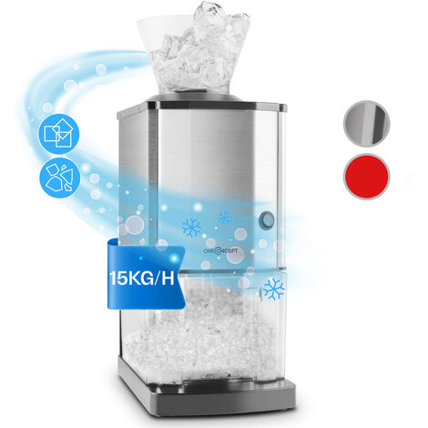 OneConcept Small Ice Maker Machine, Counter Top Ice Machine For Home and Kitchen, 3.5L Capacity, Fast Operation Ice Crushers, Portable Ice Maker, 15kg Crushed Ice Cube Maker Machine with Drip Pan