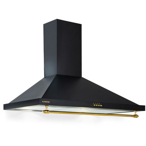 Klarstein Kitchen Cooker Hood, Chimney Cooker Hoods 90cm, Wall Mount Extractor Fan for Kitchens w/ LED Lights, Cooker Hood Grease Filters, 591.5m³/h Airflow Cooker Hoods, Steel Extractor Fan Hood (1/5)