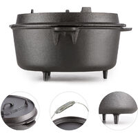 Hotrod 145 Dutch Oven BBQ Pot 12 qt / 11.4 Litre Cast Iron Black - Black