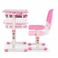 Annika Children's Desk Set 2pcs. Table Chair Height Adjustable Pink