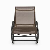 Blum antorini Rocking Chair Deck Chair Aluminum Polyester Brown-Black - Brown