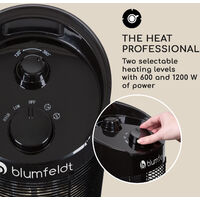 Heat Guru 360 Stand Radiant Heater 1200 / 600W 2 Heat Settings IPX4 Black - Black