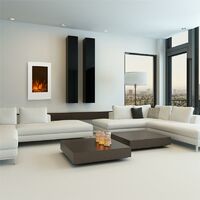 Lausanne electric fireplace 1000 or 2000 watts 7 different background colours made of glass