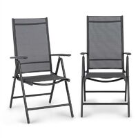 Almeria Folding Chair Set of 2 59.5 x 107 x 68 cm ComfortMesh Anthracite