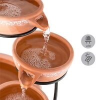 Empoli Cascade Fountain Terracotta 5 Stages 200 l / h Solar 2W LED - Brown