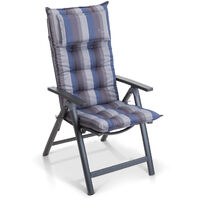 Sylt, Upholstery, Armchair Cushion, High-Back Pillow, Polyester, 50x120x9cm - Blue / Gray