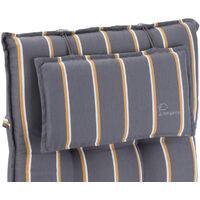 Sylt, Upholstery, Armchair Cushion, High-Back Pillow, Polyester, 50x120x9cm - Grey / yellow