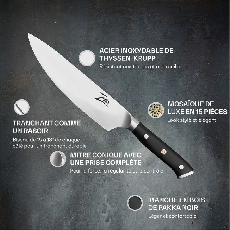 Couteau à saumon fumé avec lame inox de 30 cm pour les professionnels