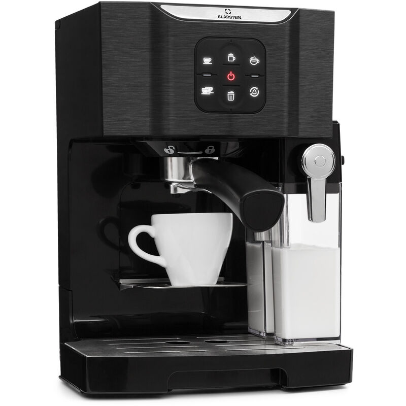 Klarstein Petite Cafetière Electrique avec Mousseur de Lait, Machines à  expresso 20 Bar, Acier Inoxydable 1450W pour Café Moulu, Qualite Barista