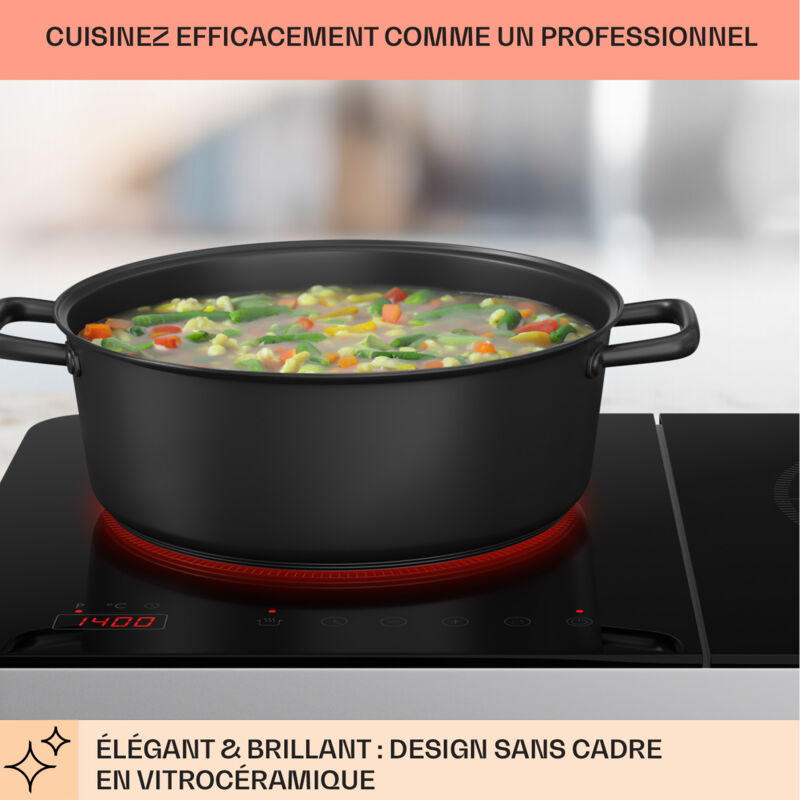 Klarstein Plaque Induction Encastrable 3500W, Table de Cuisson Klarstein Plaque Induction Encastrable 3500W, Table de Cuisson