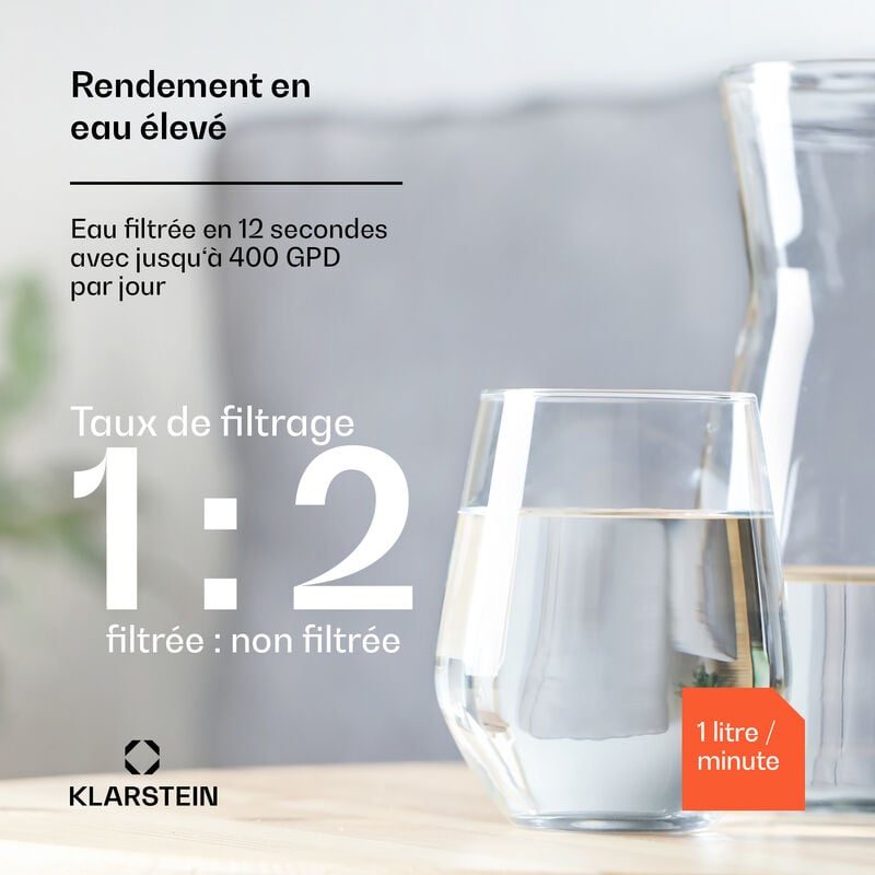 Carafe d'eau filtrante par osmose inverse, purificateur d'eau