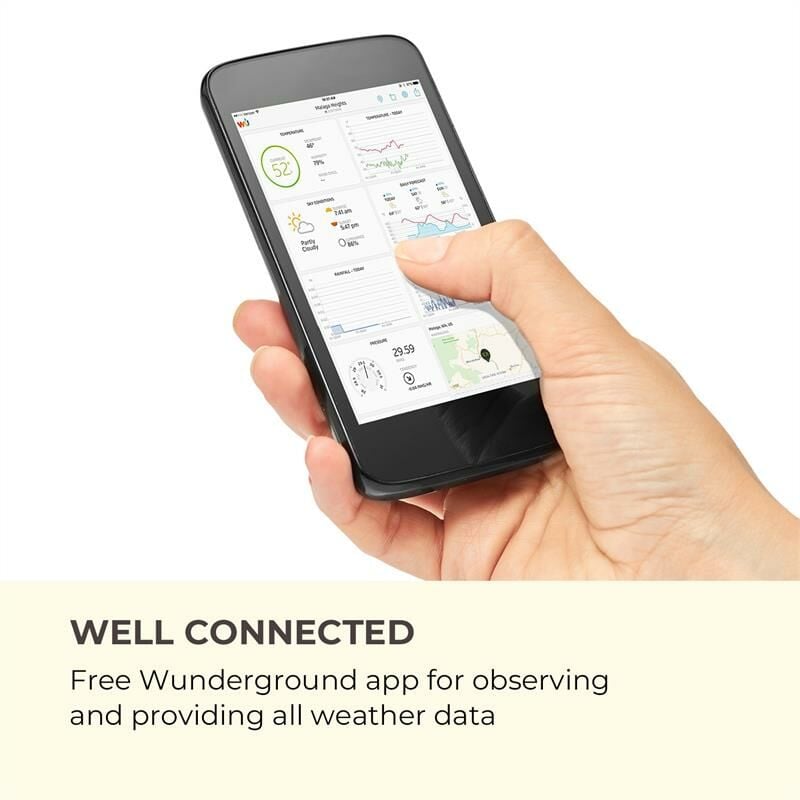 Waldbeck Huygens Station météo multifonction pro 6 en 1 écran couleur WiFi  App