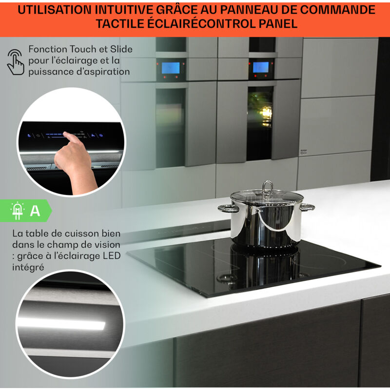 Klarstein Downdraft Hotte Aspirante, Encastrable et Silencieuse pour