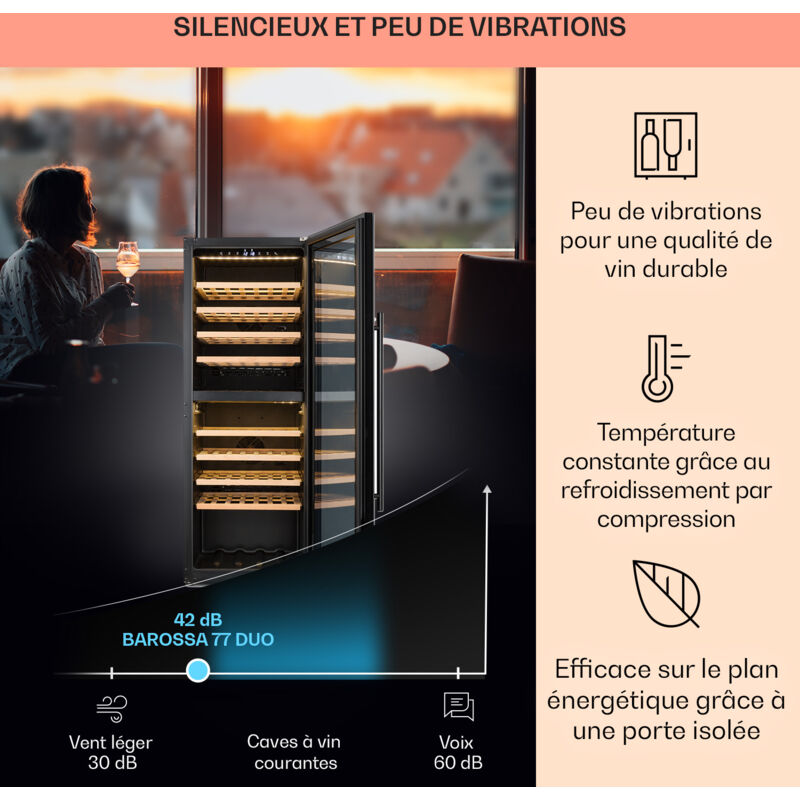 Réfrigérateur à Boissons Klarstein GrandCooler 270 L - Vitrine Réfrigérée Avec 4 étagères, éclairage LED, Roues - Pour Café, Bar, Restaurant