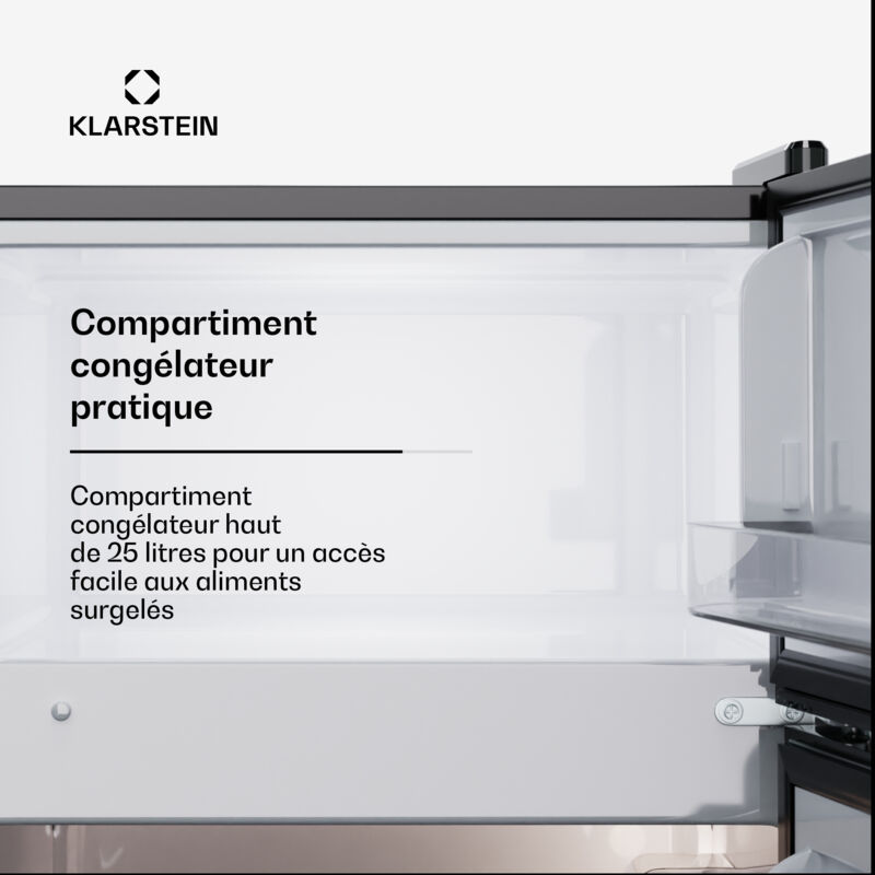 KLARSTEIN Luminance Frost Réfrigérateur 91L - Classe E, Design Moderne Noir, Compact Et Économe