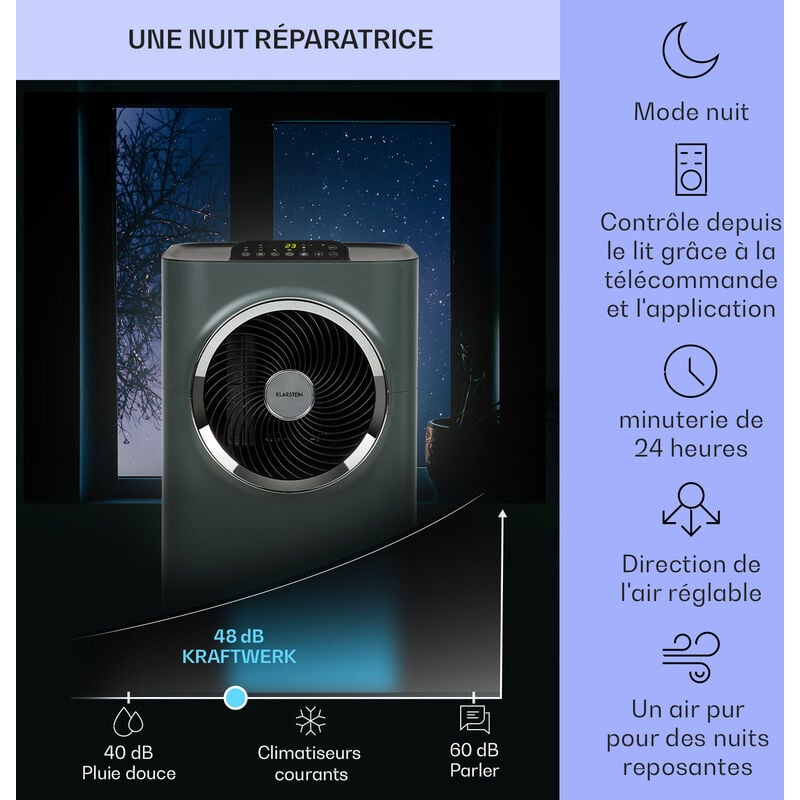 Climatiseur mobile Klarstein Silencieux Noir Classe A 2.9 kW