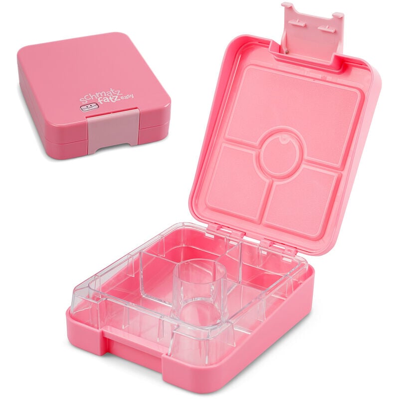 Klarstein Boite de conservation - Lunch box - pour enfants - 4  compartiments - avec rabats de fermeture sécurisés - 18 x 15 x 5cm - sans  BPA - Boite alimentaire - Rose