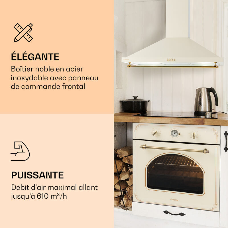 Klarstein Clara Hotte Aspirante 90cm, Hottes de Cuisine Inclinées