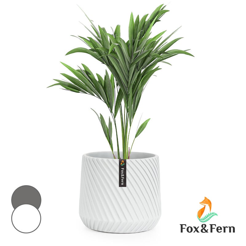 Fox & Fern Grand pot de fleurs d'intérieur blanc pour plantes d'intérieur,  pots de 38,1 cm pour plantes – Convient aux supports de plantes du milieu