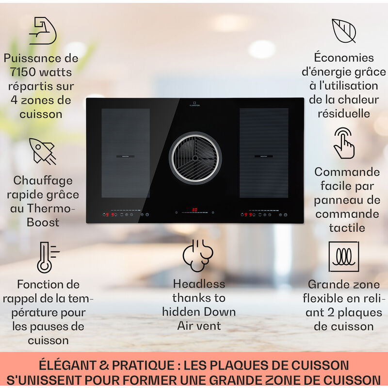 Table De Cuisson Encastrable Klarstein Appetito 4 Plaques 5500W - Acier Inoxydable