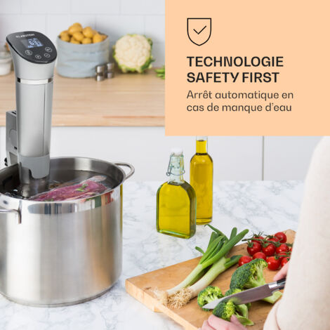 Klarstein Cuiseur sous vide - 1300W 3D - Appareil de cuisson sous vide - Circulation 0-95 °C - IPX7 - minuterie - Cuiseur basse température - Argenté