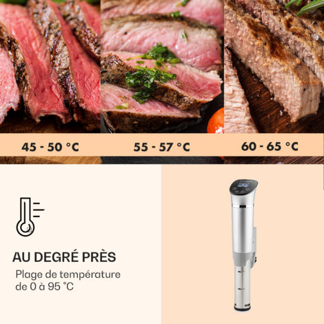 Klarstein Cuiseur sous vide - 1300W 3D - Appareil de cuisson sous vide - Circulation 0-95 °C - IPX7 - minuterie - Cuiseur basse température - Argenté