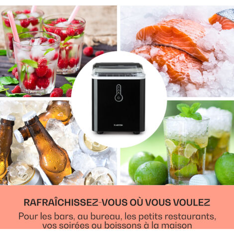 Klarstein Machine à Glaçons Maison 1.5L - Jusqu'à 12kg De Glaçons Par Jour - Glaçons En Boules