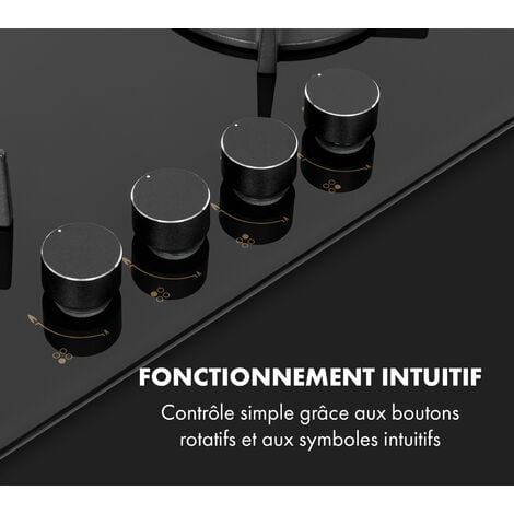 Klarstein Ignito Plaque De Cuisson à Gaz 8 Kw Supports En Fonte Minuterie Réglage Température Noir - KLARSTEIN