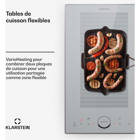 Klarstein Plaque Induction 3500W, Plaque de Cuisson Electrique à Induction, Plaque Induction Encastrées 2 Feux, Tables de Cuisson Encastrable, Contrôle Tactile, Rechaud Electrique pour la Cuisine