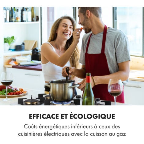 Klarstein Tables de Cuisson à Gaz, Plaque de Cuisson Gaz à 5 Brûleurs, Table de Cuisson Electrique à 5 Feux de 10400W, Cuisiniere Gaz, Gaziniere Gaz avec Brûleurs en Acier Inoxydable, Cuisinières GPL