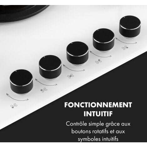 Klarstein Tables de Cuisson à Gaz, Plaque de Cuisson Gaz à 5 Brûleurs, Table de Cuisson Electrique à 5 Feux de 10400W, Cuisiniere Gaz, Gaziniere Gaz avec Brûleurs en Acier Inoxydable, Cuisinières GPL