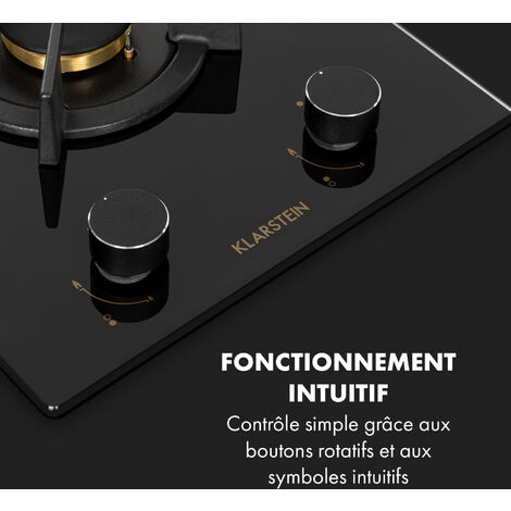 Klarstein Tables de Cuisson à Gaz, Plaque de Cuisson Gaz à 2 Brûleurs, Table de Cuisson Electrique à 2 Feux de 4200W, Cuisiniere Gaz, Gaziniere Gaz avec Brûleurs en Acier Inoxydable, Cuisinières GPL