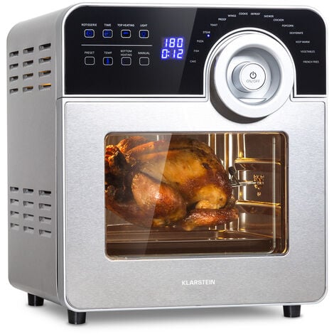 Klarstein Airfryer, Friteuse à air chaud , Friteuse électrique, 1700 W, 14 L, 16 programmes, Friteuse sans huile, Grise