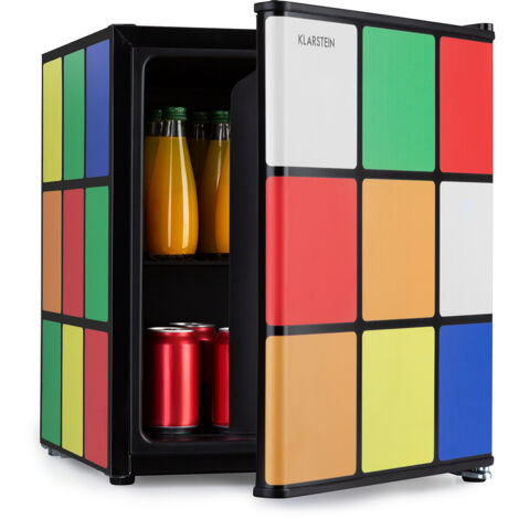 WIE Réfrigérateur à Boissons 48L Mini Frigo Silencieux Avec Porte Vitée LED - Parfait Pour Bureau, Chambre Et Bar