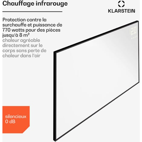 Klarstein Chauffage Infrarouge, 600W Radiateur Electrique Mural