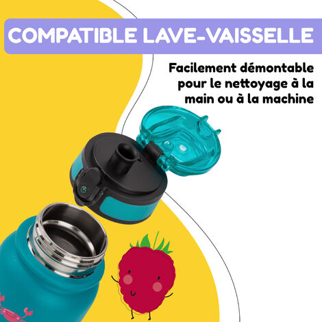 Gourde enfant, bleue : résistante, sans BPA, 550ml - Livraison 48h