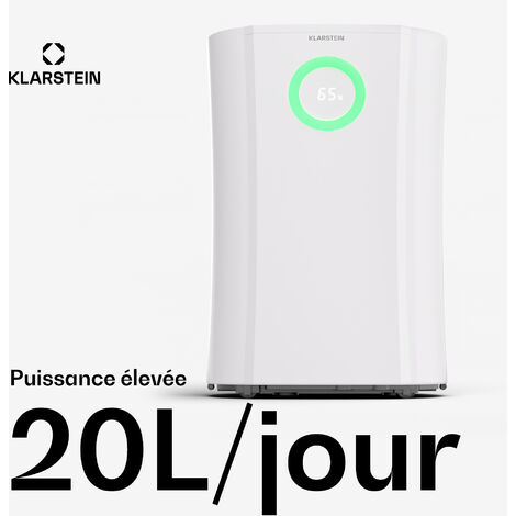 Klarstein Déshumidificateur d'air Smart Chambre, Salle de Bain, APP WiFi,  Absorbeur d'Humidité, 60L, 65 m², Blanc